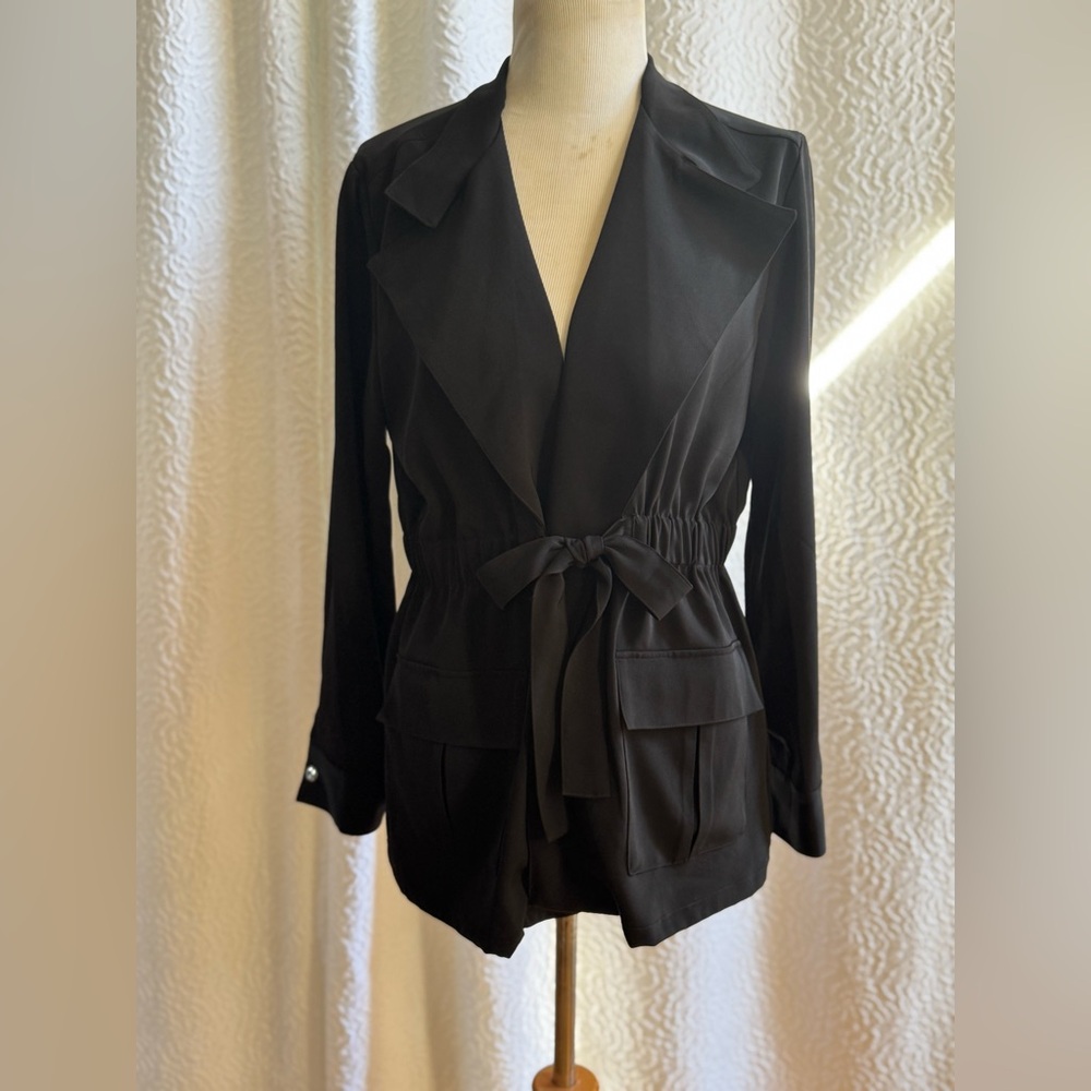 🖤 Jules & Leopold Tie-Waist Blazer Jacket – Black (Size Large)